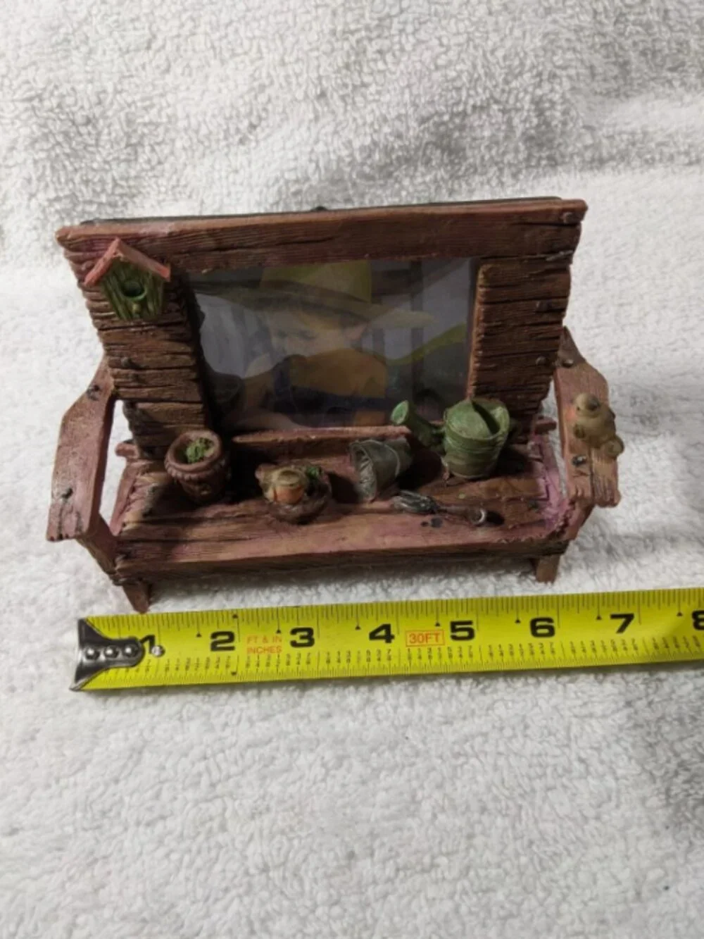 Bench Picture Frame Shaped Like an Old Log Bench Gift/Cottage Chic/Decor/ VTG
